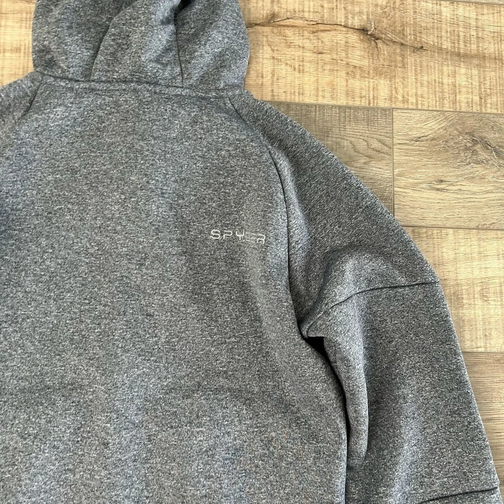 Spyder Kids Gray and Blue Hooded Lined Fleece Jacket - Size 10/12